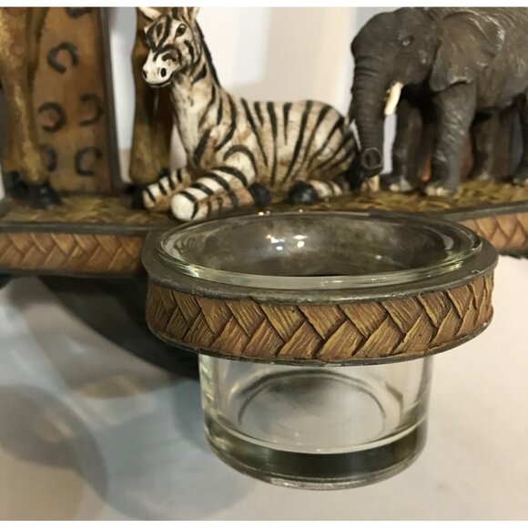 Bella Casa Ganz African Safari Animal Tealight Candle Holder Hand-Painted - Picture 2 of 11